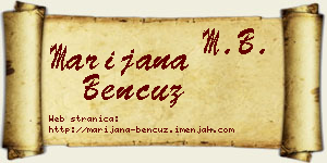 Marijana Bencuz vizit kartica